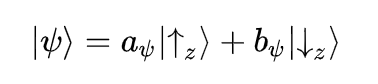 The quantum state which depending on the measurement made, can be in either the up-state or the down-state